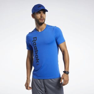 Reebok Workout Ready ACTIVCHILL T Shirt Herren - Blau - DE 876-VIG